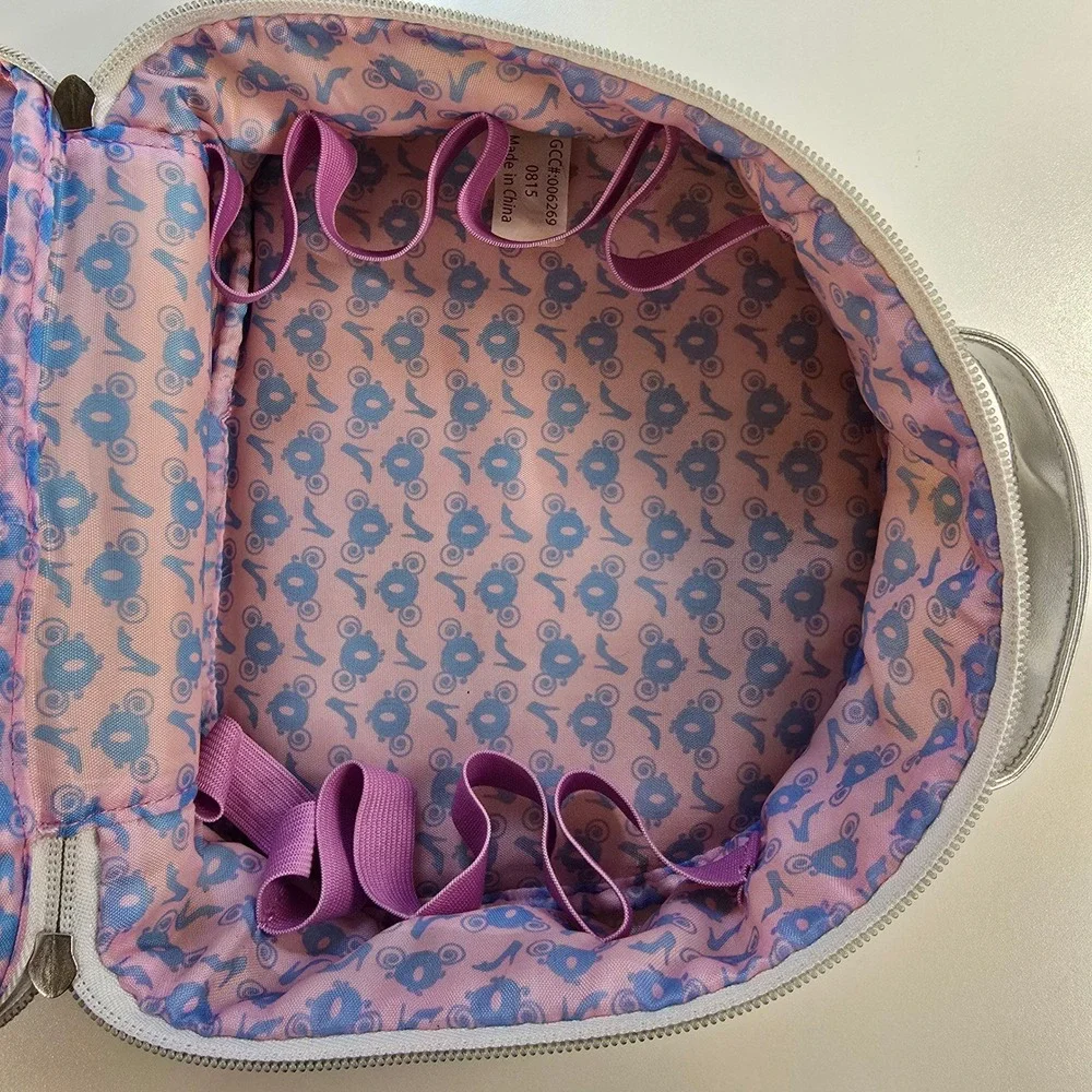 Disney Cinderella Makeup Bag London Soho New York Silver Blue Cosmetic‎ Case